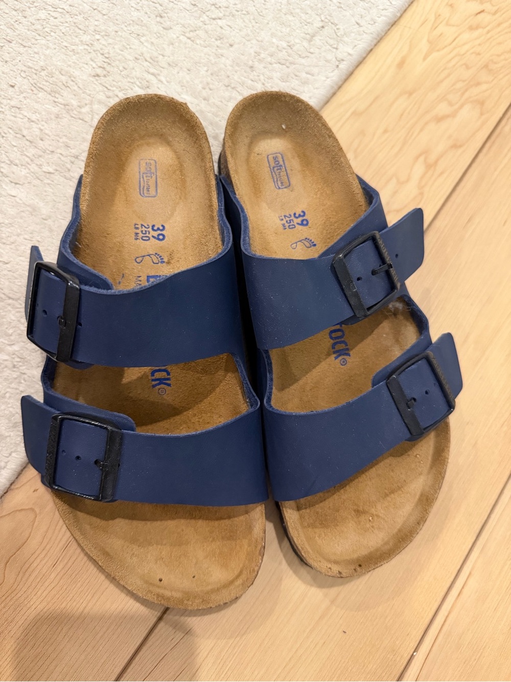 Birkenstock women’s Blue Double-Buckle Sandals